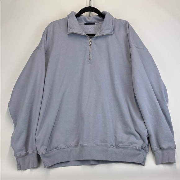BRANDY MELVILLE Light Blue Quarter Zip Sweatshirt One Size - Picture 1 of 4